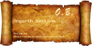 Ongerth Bettina névjegykártya